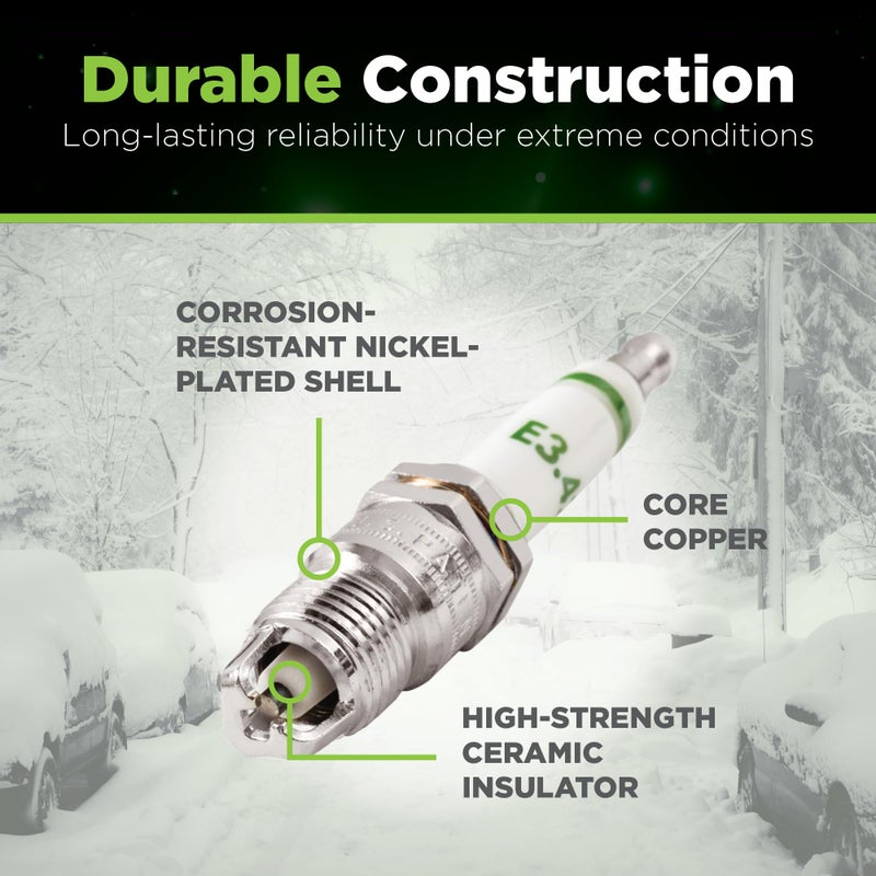 E3 Spark Plugs E3.42 Automotive Spark Plug, Leak-Proof Seal, Enhanced Heat Transfer, Durable Steel Shell, Prevents Misfires, Pack of 1 - Image 3